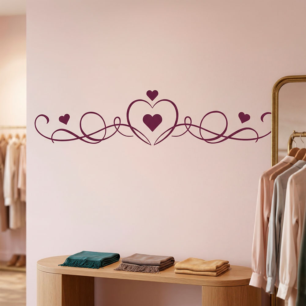 Wall Stickers: Headboard of Hearts