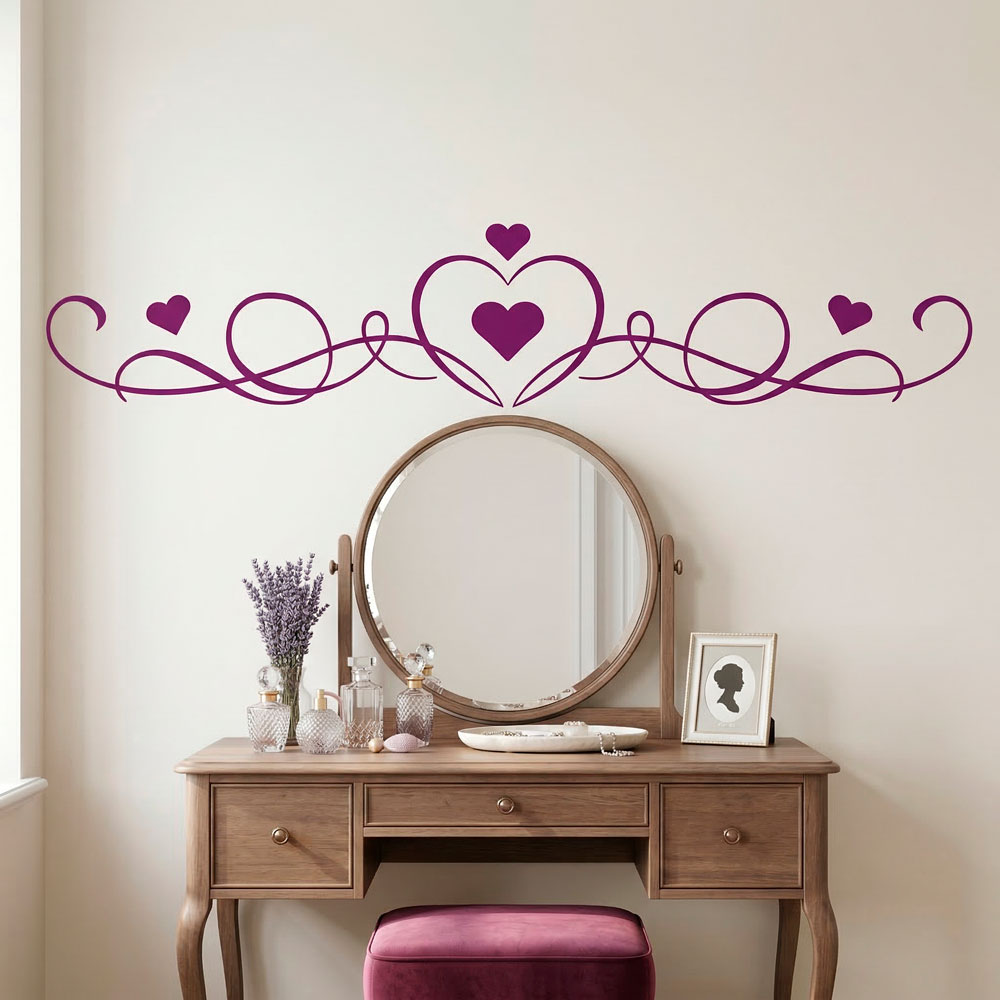Wall Stickers: Headboard of Hearts