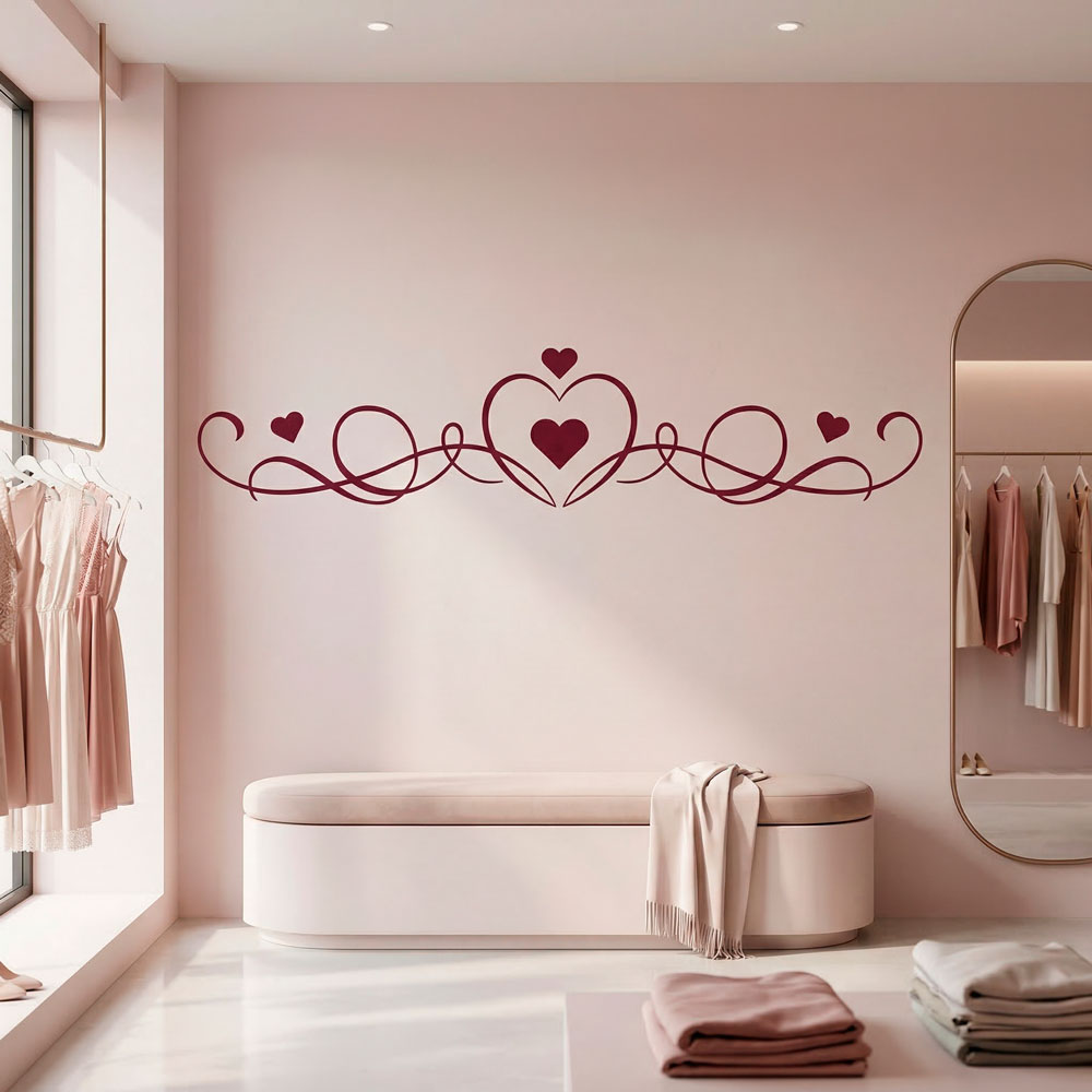 Wall Stickers: Headboard of Hearts
