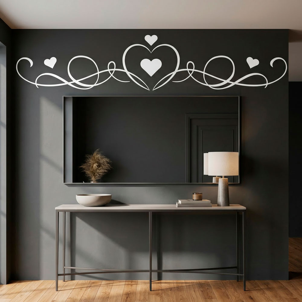 Wall Stickers: Headboard of Hearts