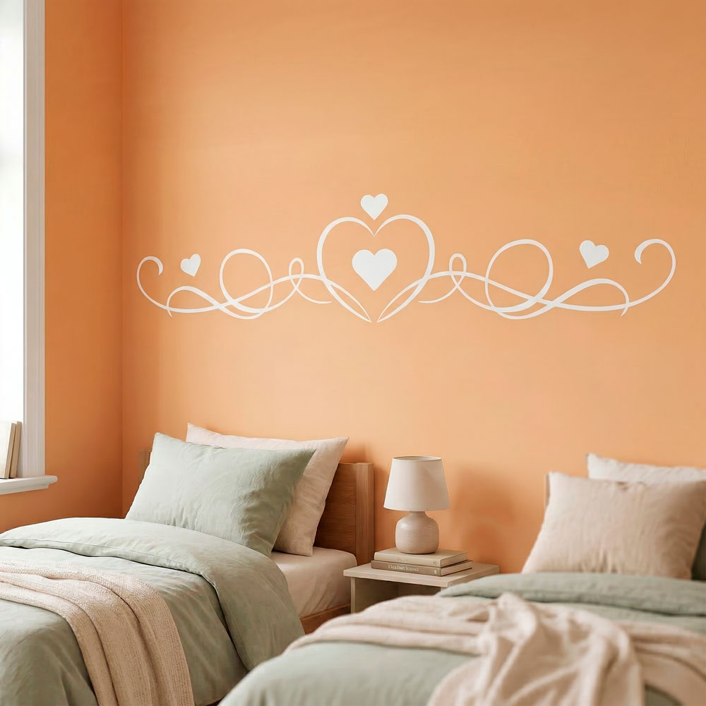 Wall Stickers: Headboard of Hearts