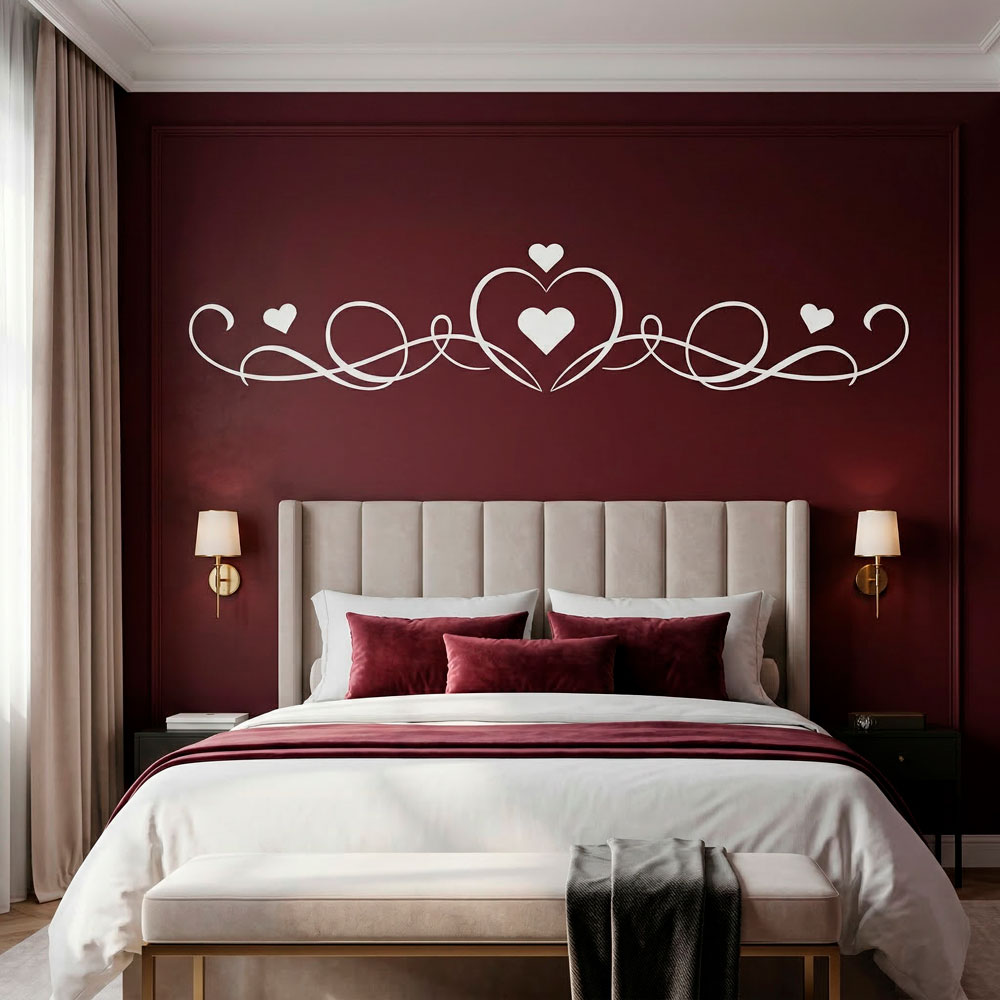 Wall Stickers: Headboard of Hearts
