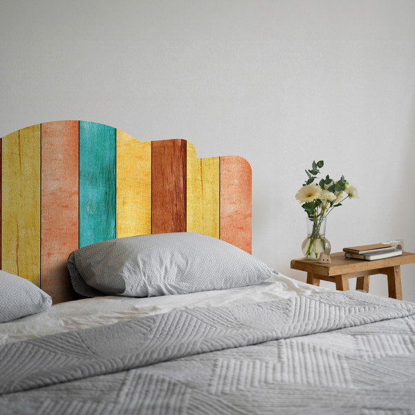 Wall Stickers: Bed Headboard Multicoloured wood