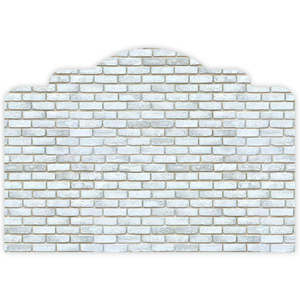Wall Stickers: Bed Headboard White brick