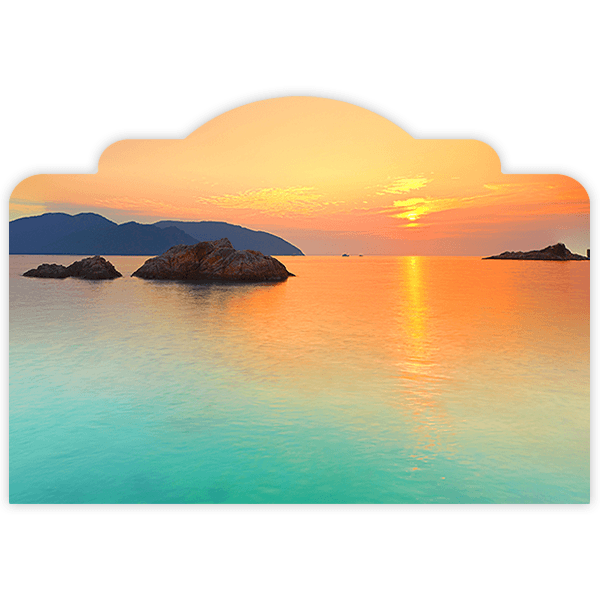 Wall Stickers: Bed Sunset at sea 0