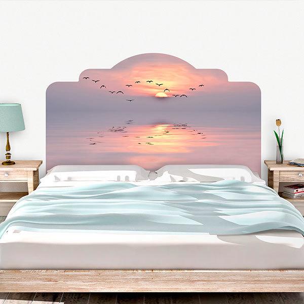 Wall Stickers: Headboard Sunset among seagulls