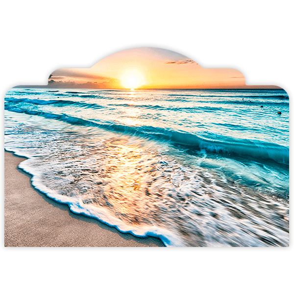 Wall Stickers: Bed Headboard Sunset on the beach