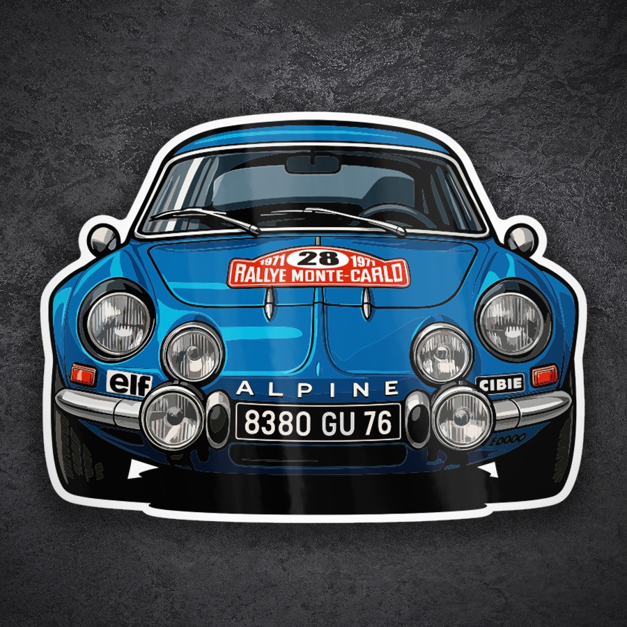 Car & Motorbike Stickers: Alpine Rally Monte Carlo Car