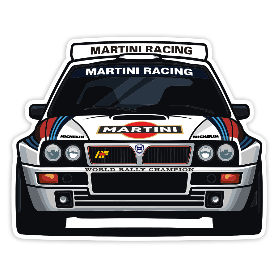 Car & Motorbike Stickers: Lancia Delta Martini Rally Car