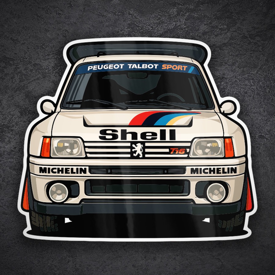 Car & Motorbike Stickers: Peugeot 205 T16 Rally Car
