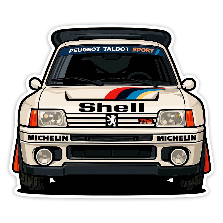 Car & Motorbike Stickers: Peugeot 205 T16 Rally Car