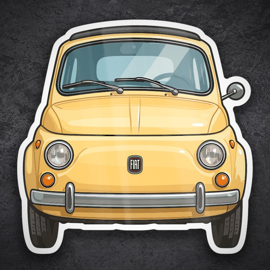Car & Motorbike Stickers: Classic Fiat 500 Car