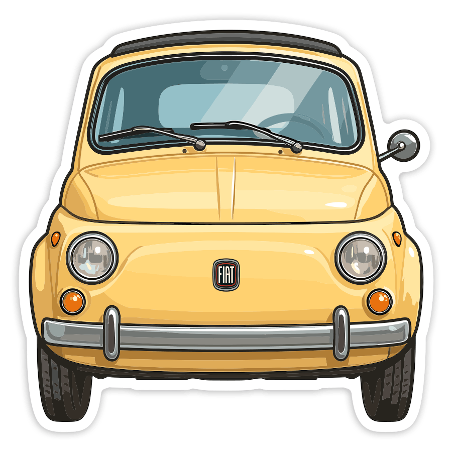Car & Motorbike Stickers: Classic Fiat 500 Car