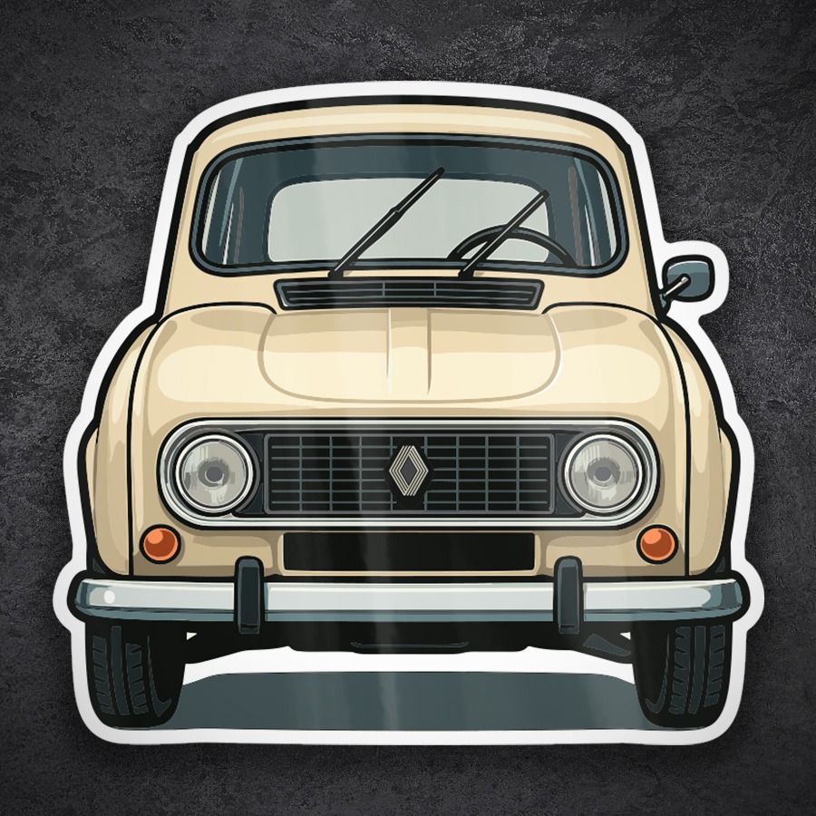 Car & Motorbike Stickers: Classic Renault 4 Car