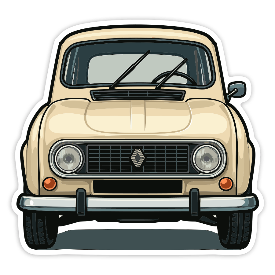 Car & Motorbike Stickers: Classic Renault 4 Car