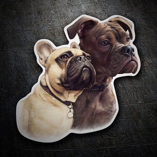 Car & Motorbike Stickers: French Bulldog Couple