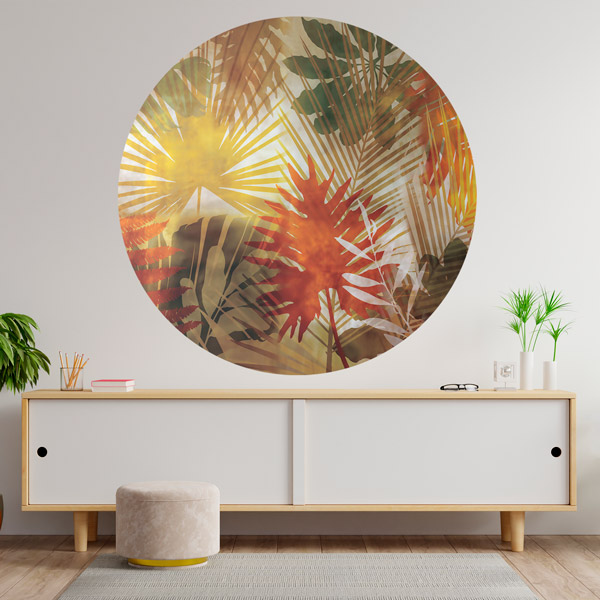 Wall Stickers: Coloured Palm Leaves