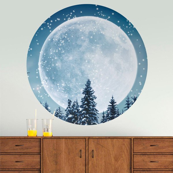 Wall Stickers: Full Moon in the Forest