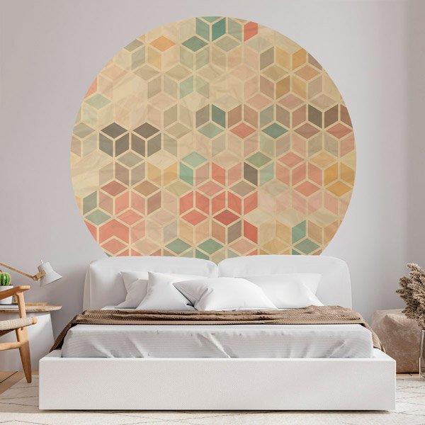 Wall Stickers: Pastel Coloured Cubes