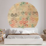 Wall Stickers: Pastel Coloured Cubes 3