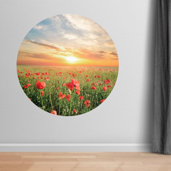 Wall Stickers: Sunset in a Poppy Field