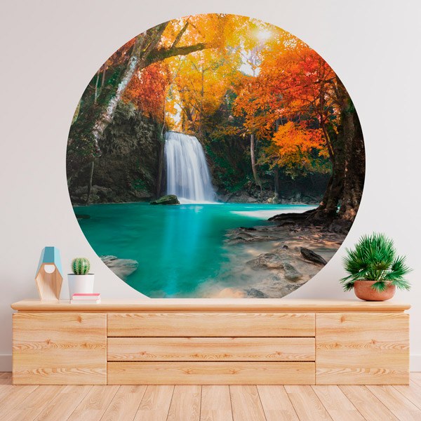 Wall Stickers: Circular Wall Sticker Magic Waterfall