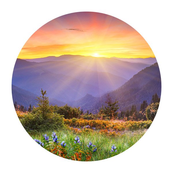 Wall Stickers: Sunset among the Mountains