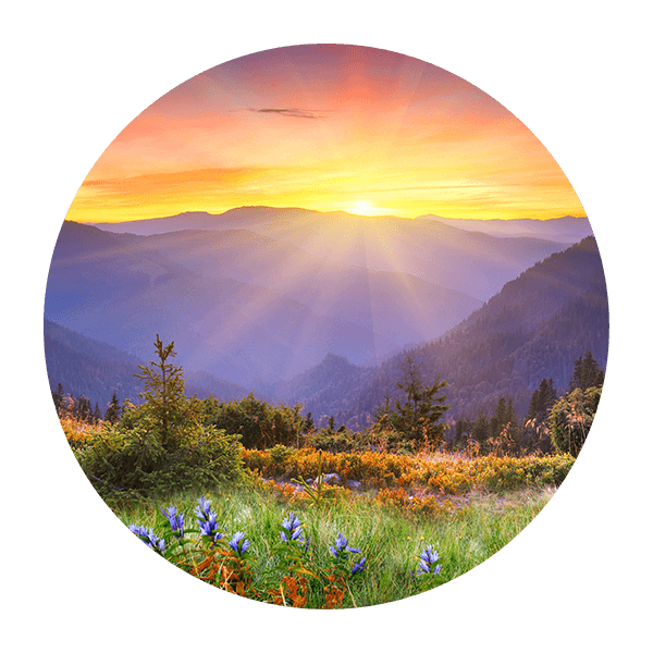 Wall Stickers: Sunset among the Mountains 0