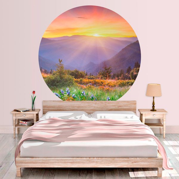 Wall Stickers: Sunset among the Mountains