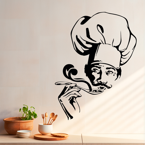 Wall Stickers: Chef testing soup