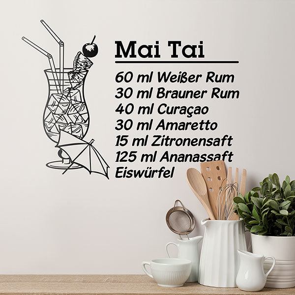 Wall Stickers: Cocktail Mai Tai - german