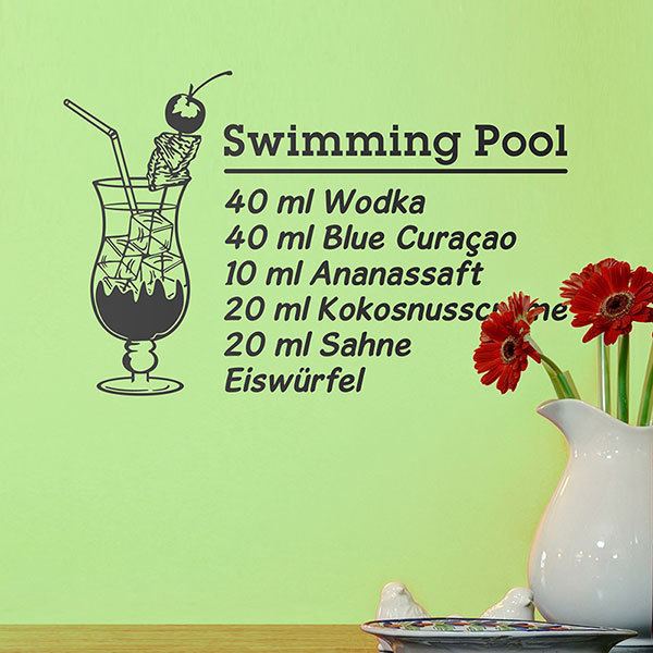 Wall Stickers: Cocktail Swimming Pool - german