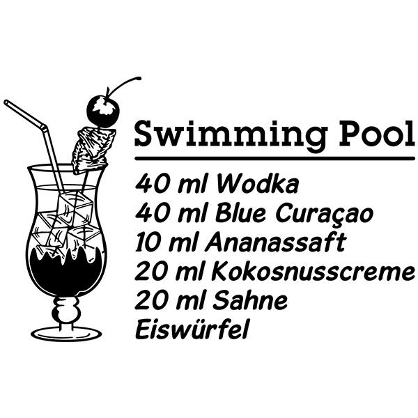 Wall Stickers: Cocktail Swimming Pool - german