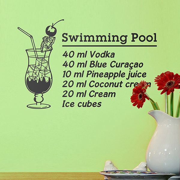 Wall Stickers: Cocktail Swimming Pool - english