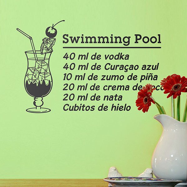 Wall Stickers: Cocktail Swimming Pool - spanish