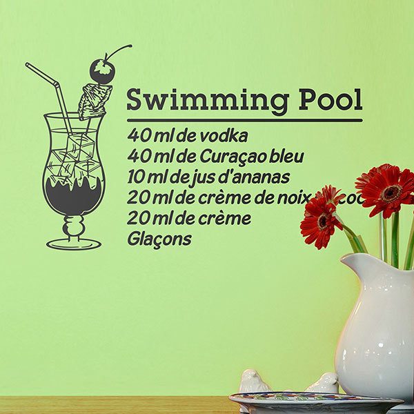 Wall Stickers: Cocktail Swimming Pool - french 0