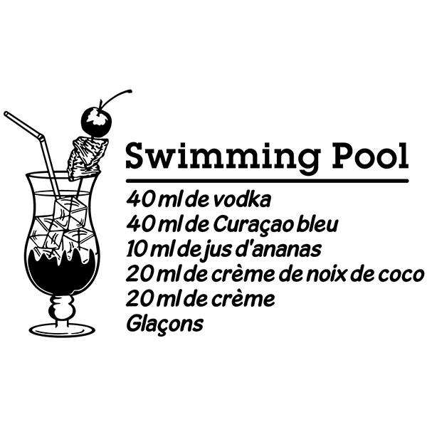 Wall Stickers: Cocktail Swimming Pool - french