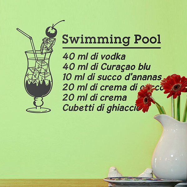 Wall Stickers: Cocktail Swimming Pool - italian
