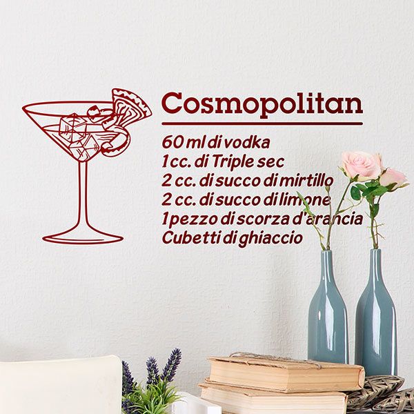 Wall Stickers: Cocktail Cosmopolitan - italian