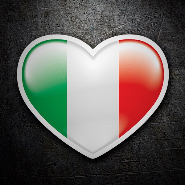 Car & Motorbike Stickers: Heart Flag Italy