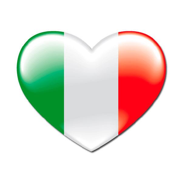 Car & Motorbike Stickers: Heart Flag Italy