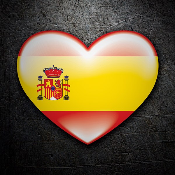 Car & Motorbike Stickers: Heart Spain flag