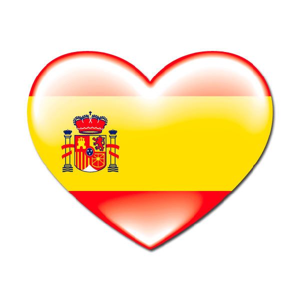 Car & Motorbike Stickers: Heart Spain flag