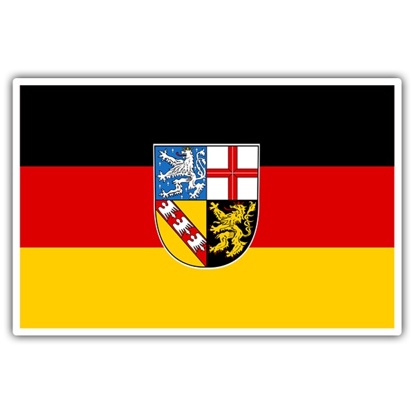 Car & Motorbike Stickers: Flag Saarland