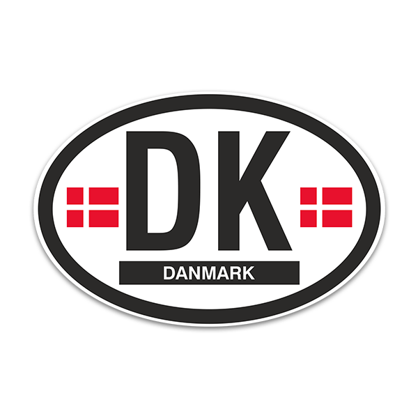 Car & Motorbike Stickers: Oval Denmark