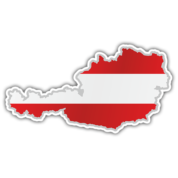 Car & Motorbike Stickers: Flag map Austria