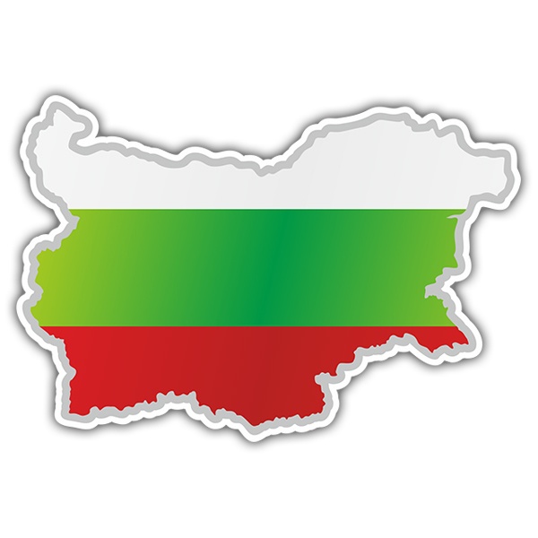 Car & Motorbike Stickers: Flag map Bulgaria