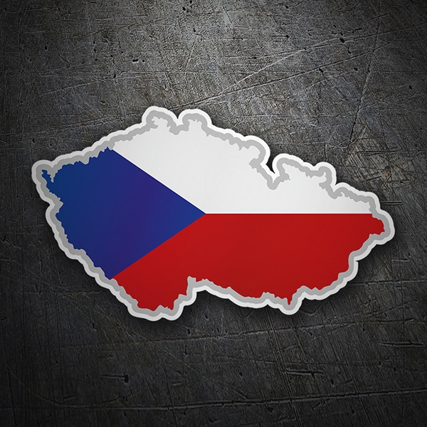 Car & Motorbike Stickers: Flag map Czech Republic