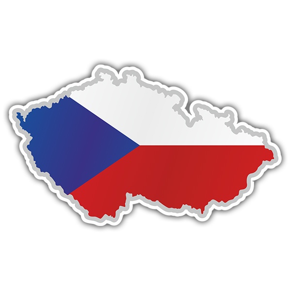 Car & Motorbike Stickers: Flag map Czech Republic