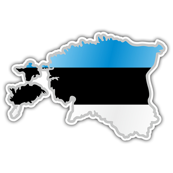 Car & Motorbike Stickers: Flag map Estonia